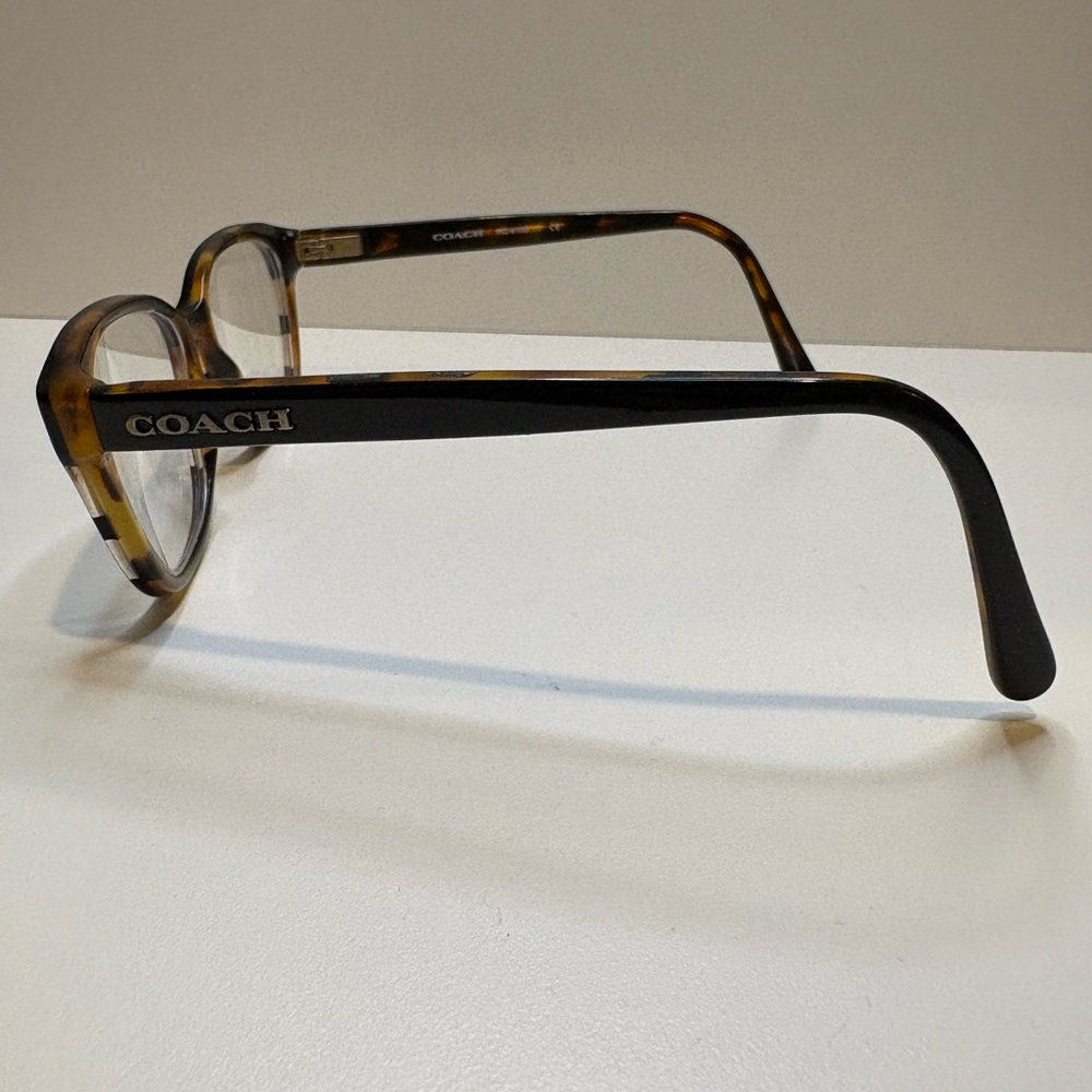 COACH EYEGLASSES 5443 (Black Tort Gltr Varsity Stripe) 52•16•140 COACH GLASSES - Picture 5 of 13